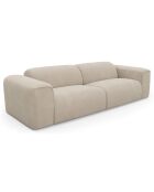 Canapé convertible express nova velours texturé beige - 95x214x73 cm