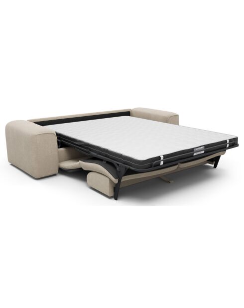 Express nova slaapbank beige getextureerd fluweel - 95x234x73 cm