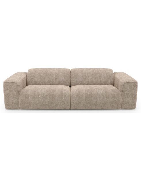Sofá cama Express nova de terciopelo trenzado beige - 95x234x73 cm