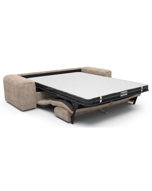 Sofá cama Express nova de terciopelo trenzado beige - 95x234x73 cm