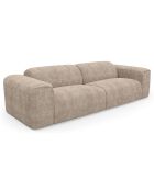 Canapé convertible express nova velours tramé beige - 95x234x73 cm