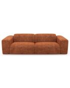 Canapé convertible express nova velours tramé terracotta - 95x214x73 cm