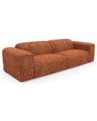 Canapé convertible express nova velours tramé terracotta - 95x214x73 cm