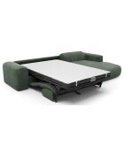 Canapé angle droit convertible express nova velours texturé vert émeraude - 165x280x73 cm