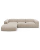 Canapé angle gauche convertible express nova velours texturé beige - 165x280x73 cm