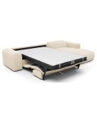 Canapé angle droit convertible express nova velours texturé crème - 165x280x73 cm