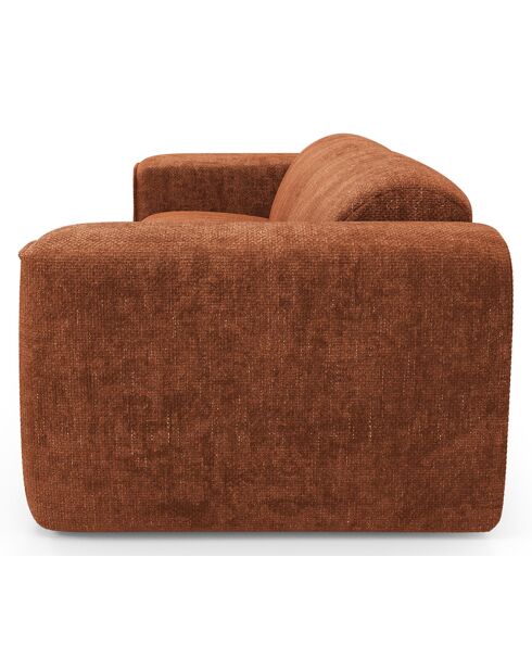 Canapé convertible express nova velours tramé terracotta - 95x234x73 cm