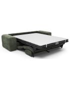 Canapé convertible express nova velours tramé vert olive - 95x214x73 cm