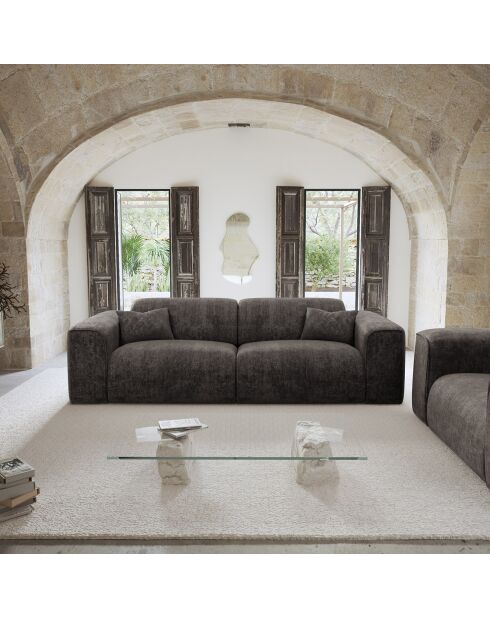 Express Nova Schlafsofa aus schwarzem, gewebtem Samt, 95 x 234 x 73 cm