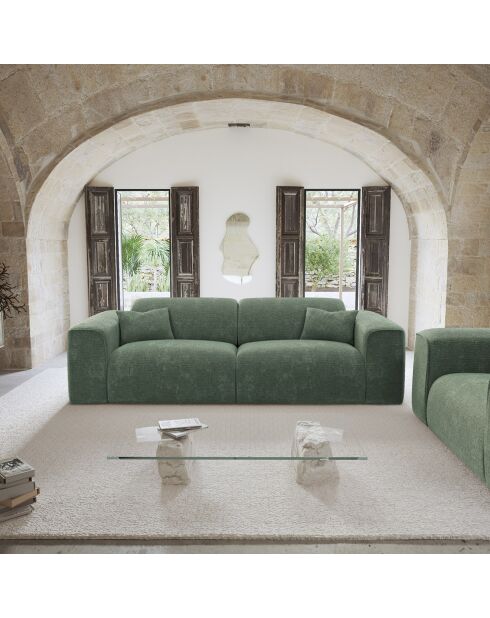 Express nova slaapbank smaragdgroen getextureerd fluweel - 95x214x73 cm