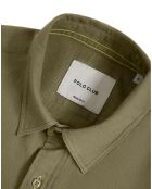 Chemise en Lin mélangé S-S Block Label kaki