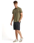 Chemise en Lin mélangé S-S Block Label kaki