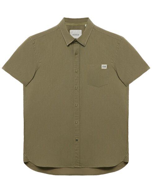 Chemise en Lin mélangé S-S Block Label kaki