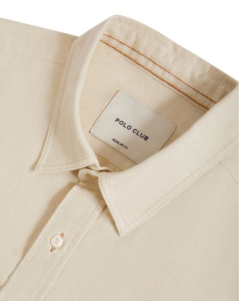 Chemise en Lin mélangé S-S Block Label écrue