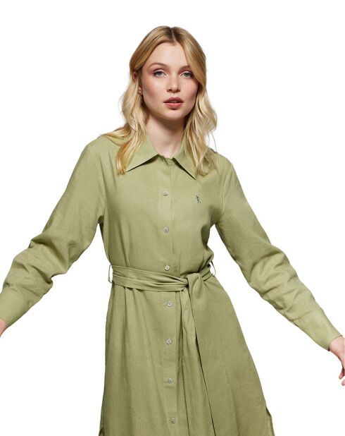 Robe en Lin mélangé Rigby Go Ara verte