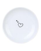 4 Assiettes dessert en porcelaine blanc/noir - 10x10x2 cm