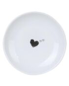 4 Assiettes dessert en porcelaine blanc/noir - 10x10x2 cm