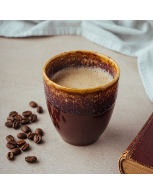 6 Mugs plum - 8x8x10 cm