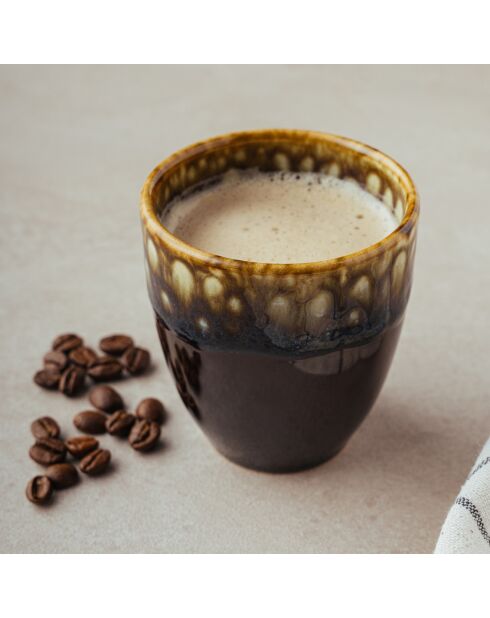 6 Mugs noirs - 8x8x10 cm