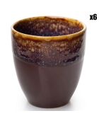 6 Mugs plum - 8x8x10 cm