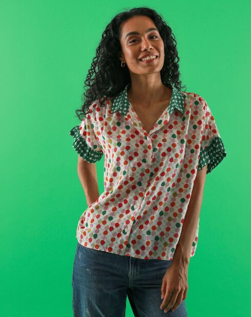 Camicia Carlie Round rossa/multicolor
