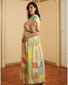 Raida Papier gelbes A-Linien-Kleid