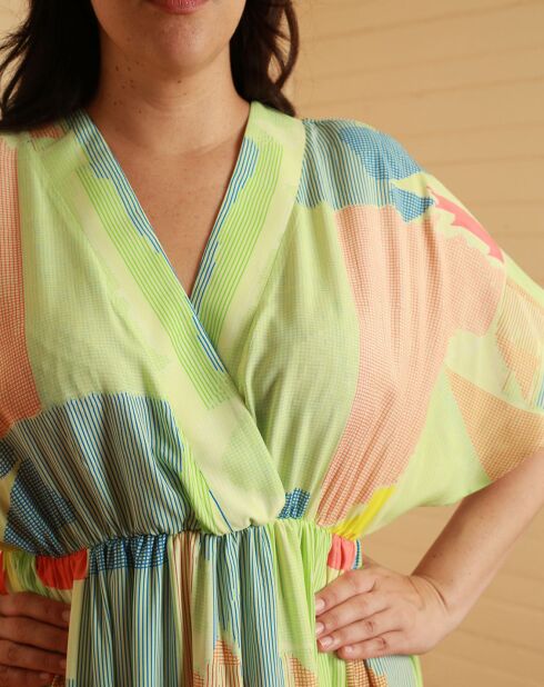 Raida Papier gelbes A-Linien-Kleid