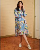Rechi Collage blaues Hemdkleid