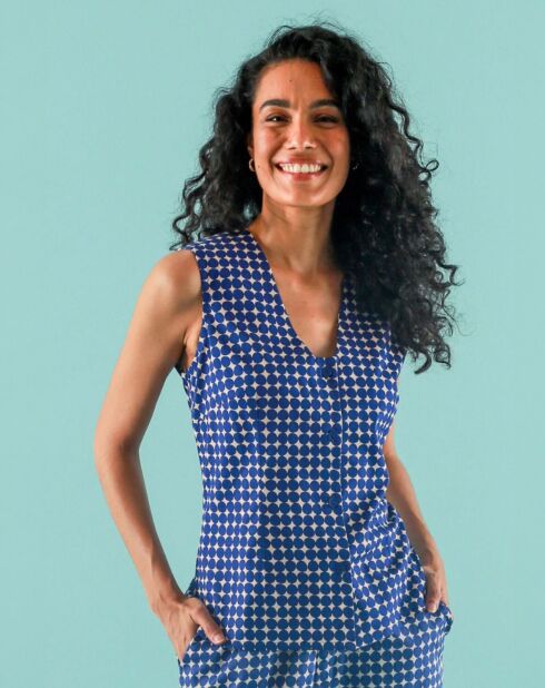 Vacia Round blauw overhemd