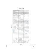 Fresque Envolée Bleu Perle Fond Grisaille - 150x305 cm