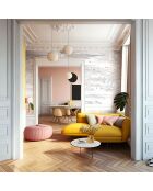 Fresque Envolée Terre de Sienne Fond Grisaille - 150x305 cm