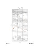 Fresque Envolée Terre de Sienne Fond Grisaille - 150x305 cm