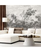 Fresque Fontainebleau Fontainebleau Grisaille - 150x305 cm