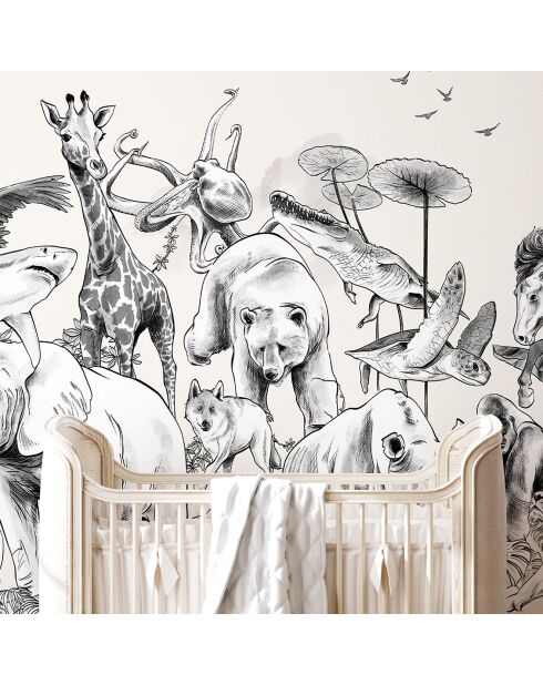 Fresque Noé Monochrome Dark Grey - 150x305 cm