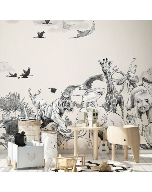 Fresque Noé Monochrome Dark Grey - 150x305 cm