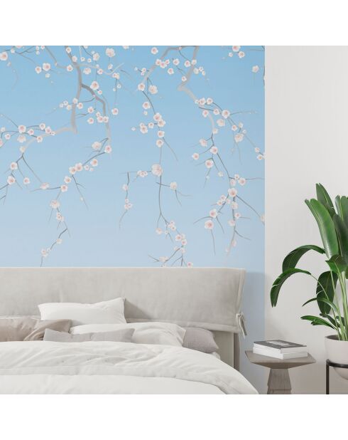 Fresque Sakura Bleu Ciel - 150x305 cm