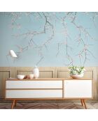 Fresque Sakura Bleu Ciel - 150x305 cm