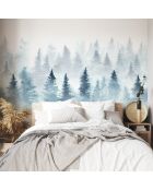 Fresque Winter Forest Bleu Neige - 150x305 cm