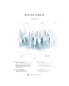 Fresque Winter Forest Bleu Neige - 150x305 cm