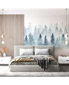 Fresque Winter Forest Bleu Neige - 150x305 cm