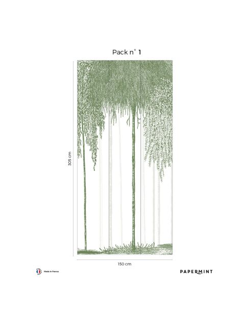 Fresque Woods Vert Forêt - 150x305 cm