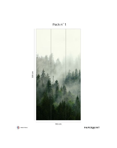 Fresque Boreal Forest Vert de Chypre - 150x305 cm