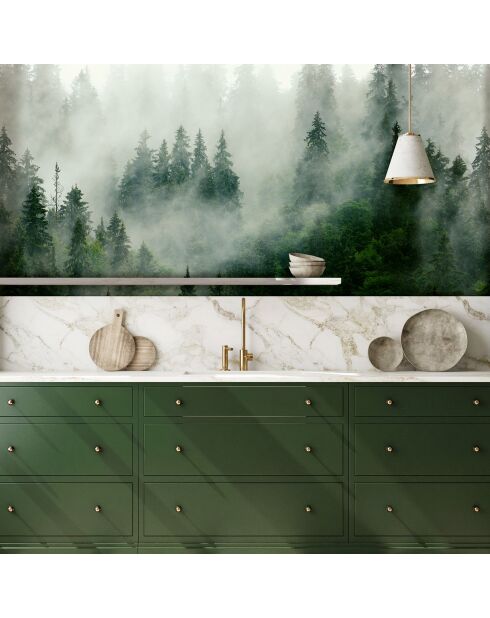 Fresque Boreal Forest Vert de Chypre - 150x305 cm