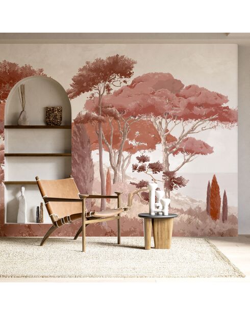 Fresque Côte d'Azur Ocre Rouge - 150x305 cm