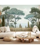 Fresque Côte d'Azur Vert de Gris - 150x305 cm