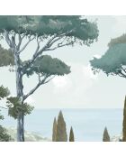 Fresque Côte d'Azur Vert de Gris - 150x305 cm