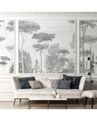 Fresque Forêt de pins Forêt de pins Grigio Umbro - 150x305 cm