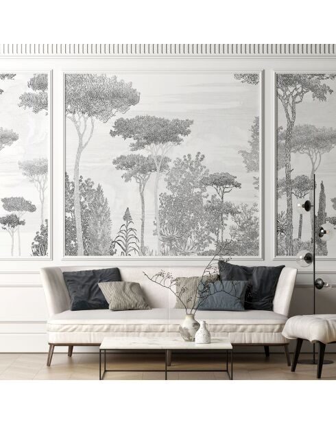 Fresque Forêt de pins Forêt de pins Grigio Umbro - 150x305 cm