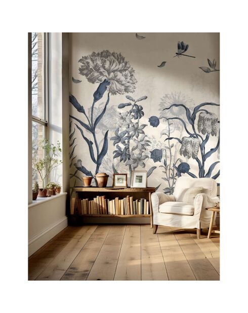 Fresque Jardin Anglais Bleu Givré - 150x305 cm