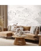 Fresque Les Oiseaux vert de gris - 150x305 cm